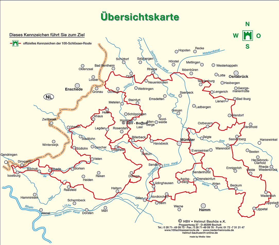 Niederrheinroute - Karte